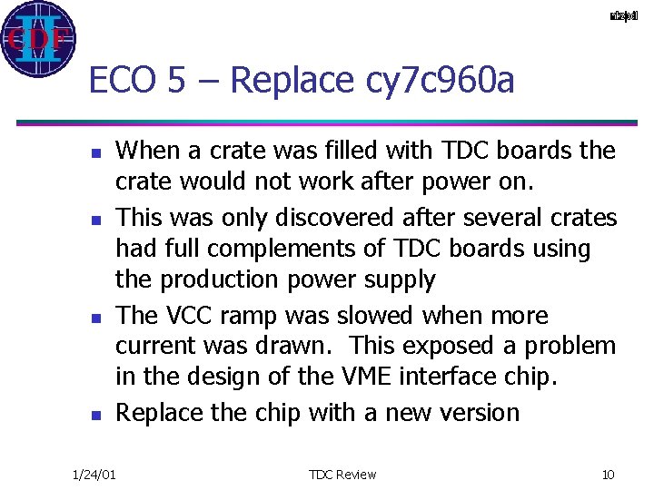 ECO 5 – Replace cy 7 c 960 a n n When a crate