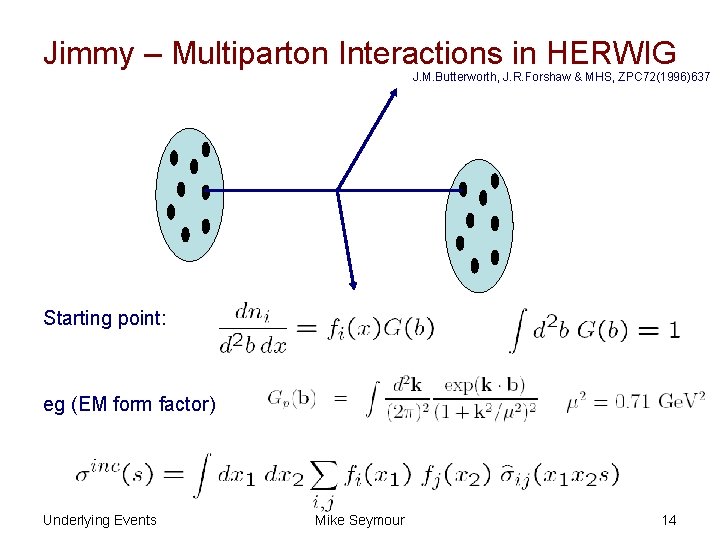 Jimmy – Multiparton Interactions in HERWIG J. M. Butterworth, J. R. Forshaw & MHS,