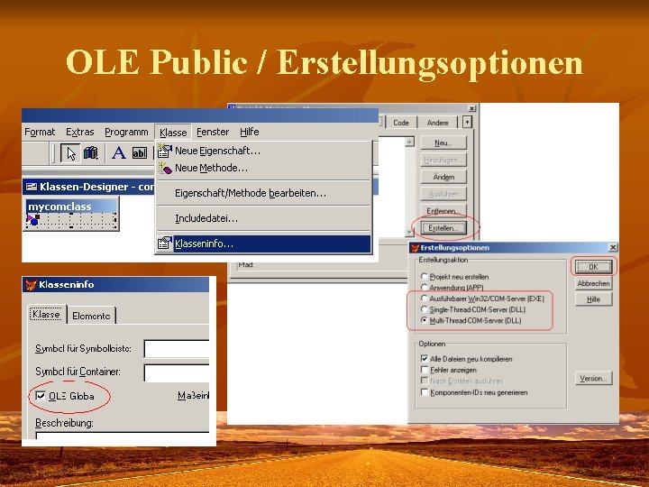 OLE Public / Erstellungsoptionen 