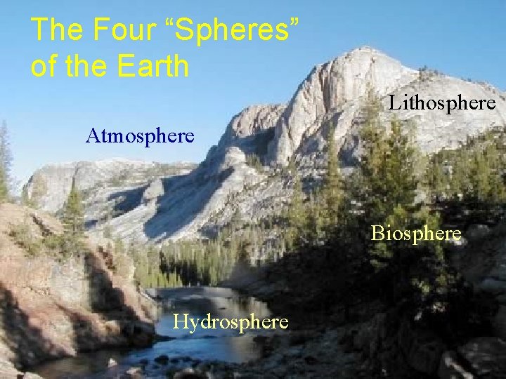 The Four “Spheres” of the Earth Lithosphere Atmosphere Biosphere Hydrosphere 6/56 