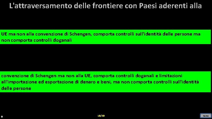 L'attraversamento delle frontiere con Paesi aderenti alla UE UE ma ma non alla convenzione