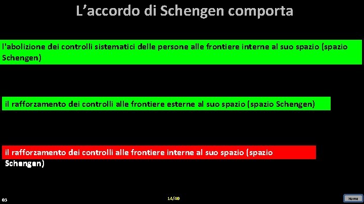 L’accordo di Schengen comporta l'abolizione dei controlli sistematici delle persone alle frontiere interne al