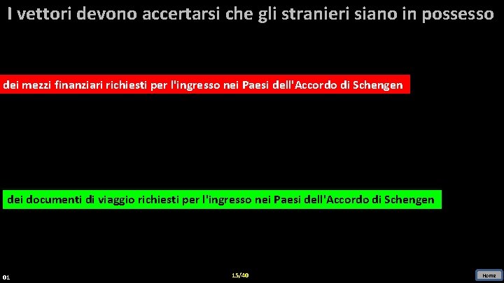I vettori devono accertarsi che gli stranieri siano in possesso dei mezzi finanziari richiesti