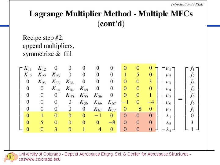 University of Colorado - Dept of Aerospace Engrg. Sci. & Center for Aerospace Structures