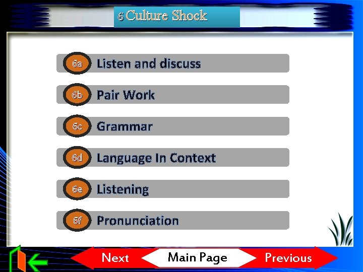 6 Culture Shock 6 a Listen and discuss 6 b Pair Work 6 c