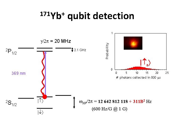 171 Yb+ qubit detection g/2 p = 20 MHz 2 P 2. 1 GHz