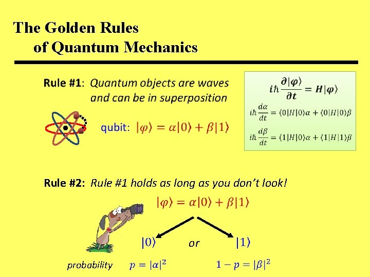 The Golden Rules of Quantum Mechanics Rule #2: Rule #1 holds as long as