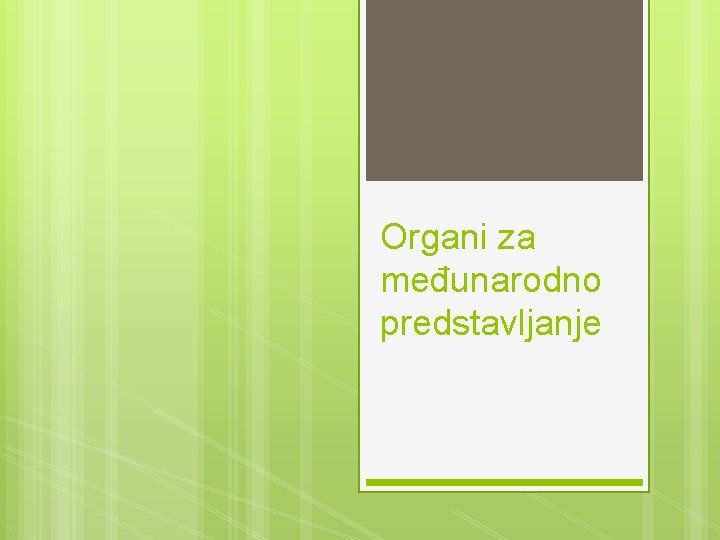 Organi za međunarodno predstavljanje 