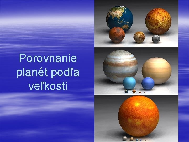 Porovnanie planét podľa veľkosti 