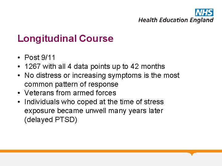 Longitudinal Course • Post 9/11 • 1267 with all 4 data points up to