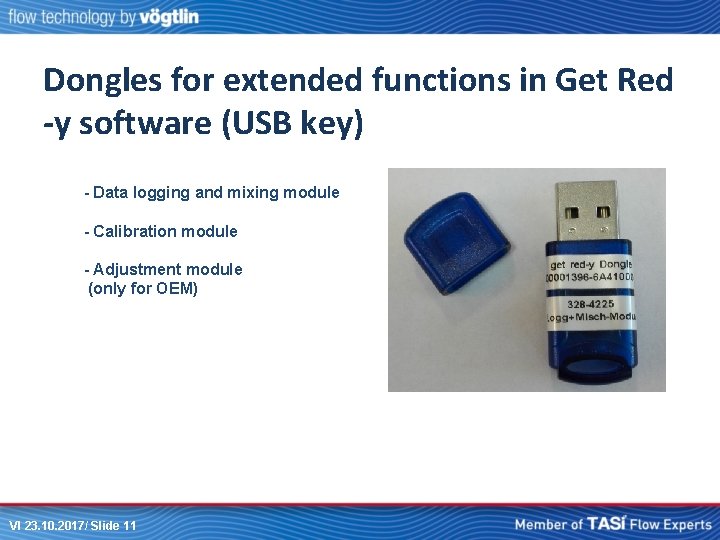 Dongles for extended functions in Get Red -y software (USB key) - Data logging