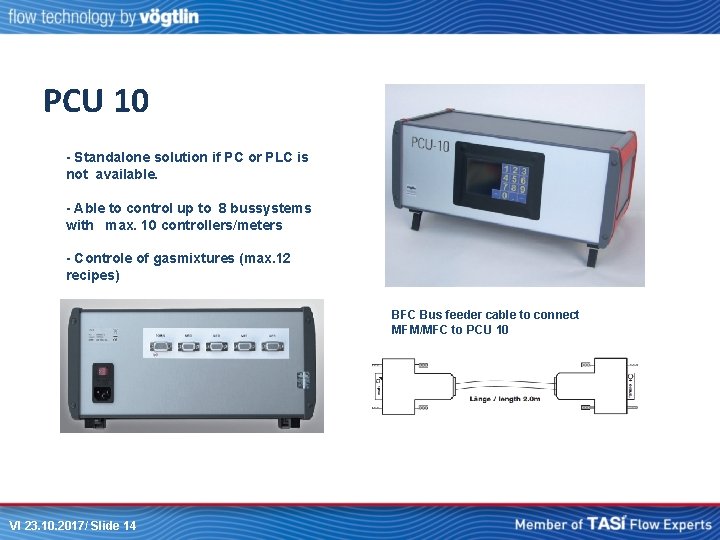 PCU 10 - Standalone solution if PC or PLC is not available. - Able