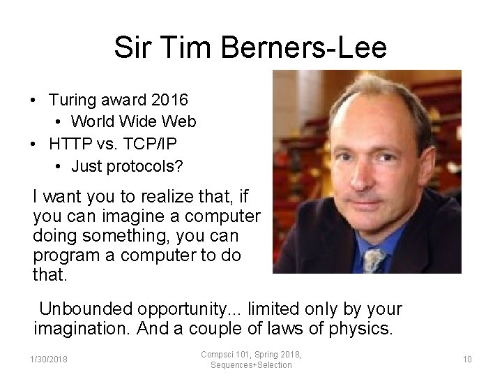 Sir Tim Berners-Lee • Turing award 2016 • World Wide Web • HTTP vs.