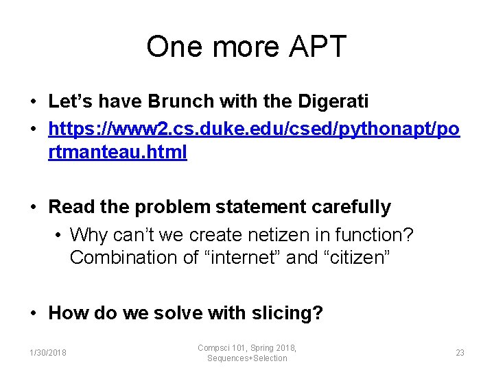 One more APT • Let’s have Brunch with the Digerati • https: //www 2.