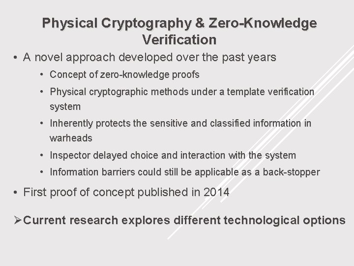 Physical Cryptography & Zero-Knowledge Verification • A novel approach developed over the past years