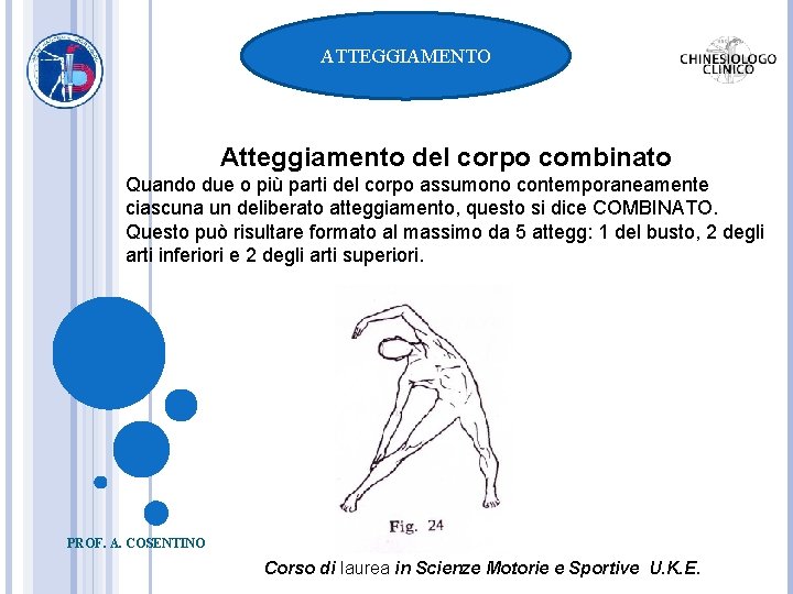 ATTEGGIAMENTO Atteggiamento del corpo combinato Quando due o più parti del corpo assumono contemporaneamente