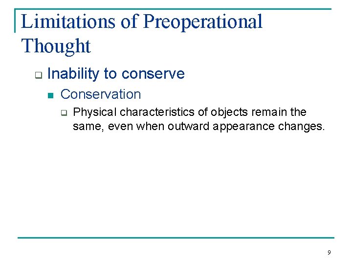 limitations of preoperational thought
