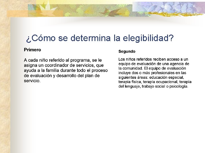 ¿Cómo se determina la elegibilidad? 