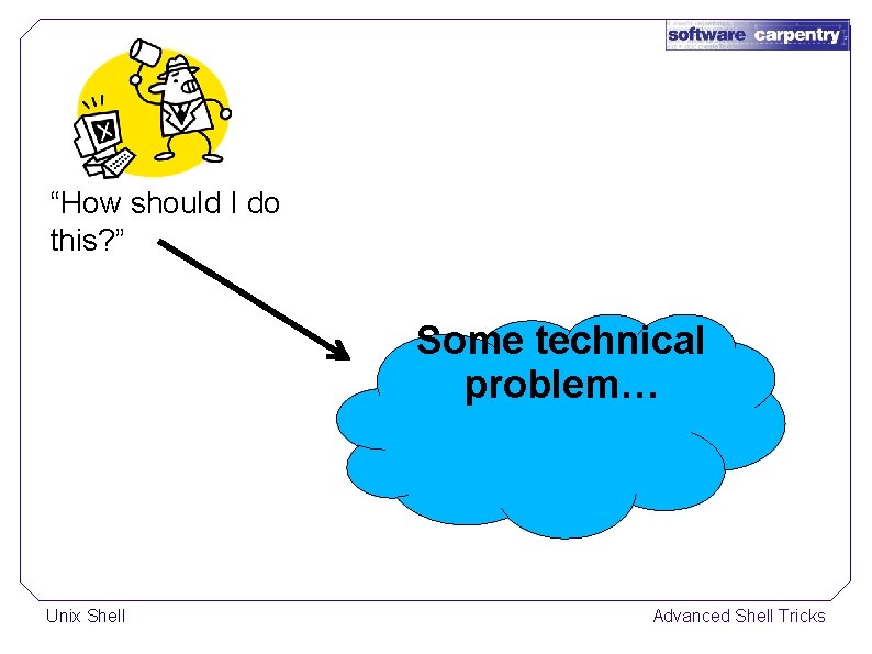 “How should I do this? ” Some technical problem… Unix Shell Advanced Shell Tricks