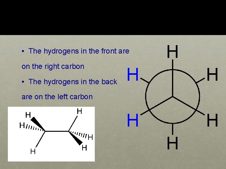  • The hydrogens in the front are on the right carbon • The