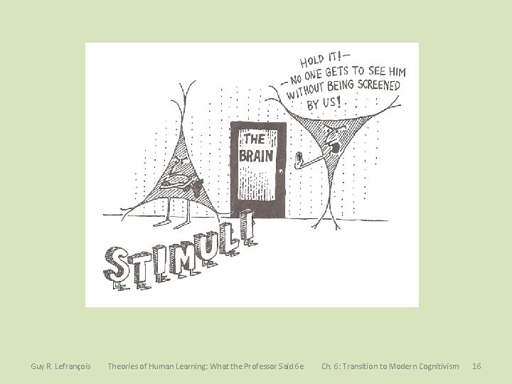 Guy R. Lefrançois Theories of Human Learning: What the Professor Said 6 e Ch.