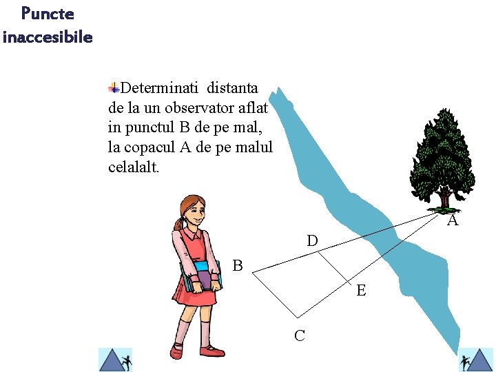 Puncte inaccesibile Determinati distanta de la un observator aflat in punctul B de pe