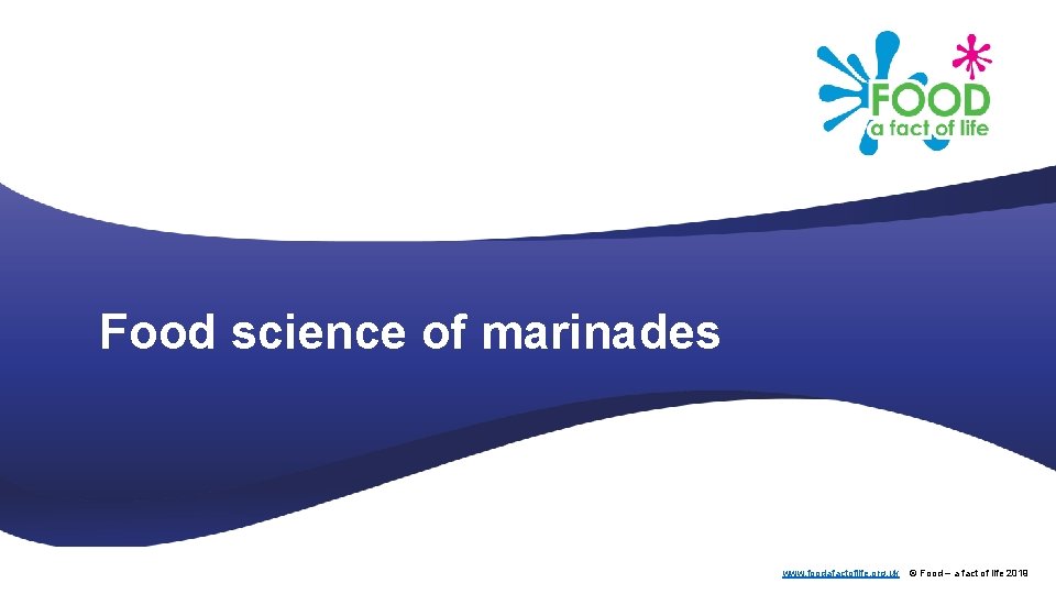 Food science of marinades www. foodafactoflife. org. uk © Food – a fact of