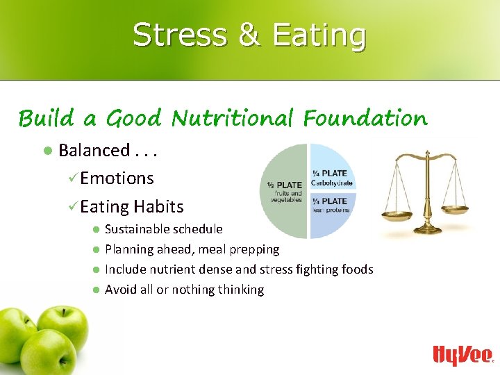 Stress & Eating Build a Good Nutritional Foundation l Balanced. . . Emotions Eating