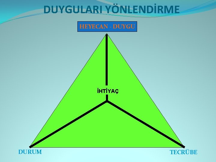 DUYGULARI YÖNLENDİRME HEYECAN - DUYGU İHTİYAÇ DURUM TECRÜBE 