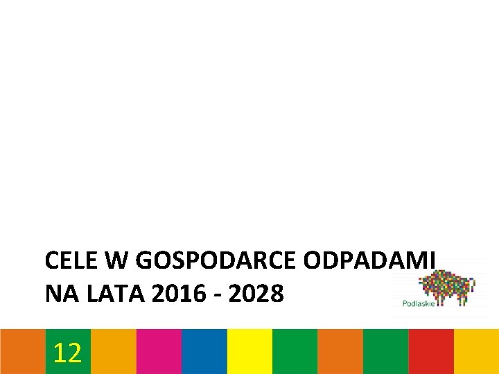 CELE W GOSPODARCE ODPADAMI NA LATA 2016 - 2028 12 