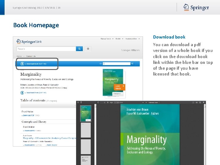 Springer. Link training 2012 | 3/5/2021 | 20 Book Homepage Download book You can