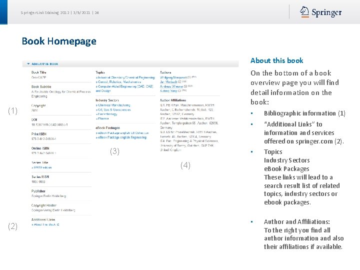 Springer. Link training 2012 | 3/5/2021 | 24 Book Homepage About this book On
