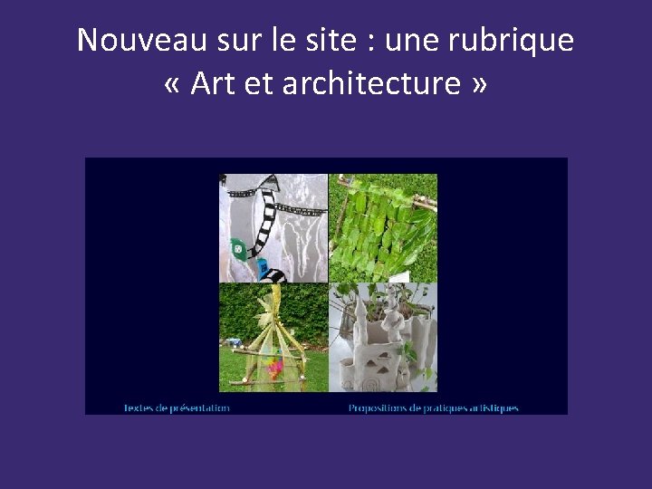 Nouveau sur le site : une rubrique « Art et architecture » 