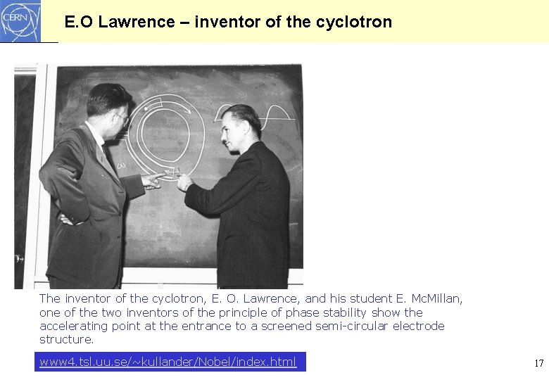 E. O Lawrence – inventor of the cyclotron The inventor of the cyclotron, E.