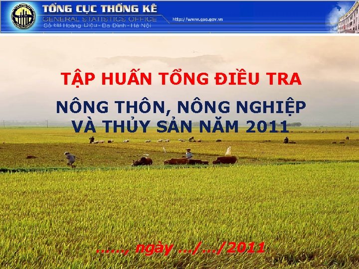 TẬP HUẤN TỔNG ĐIỀU TRA NÔNG THÔN, NÔNG NGHIỆP VÀ THỦY SẢN NĂM 2011