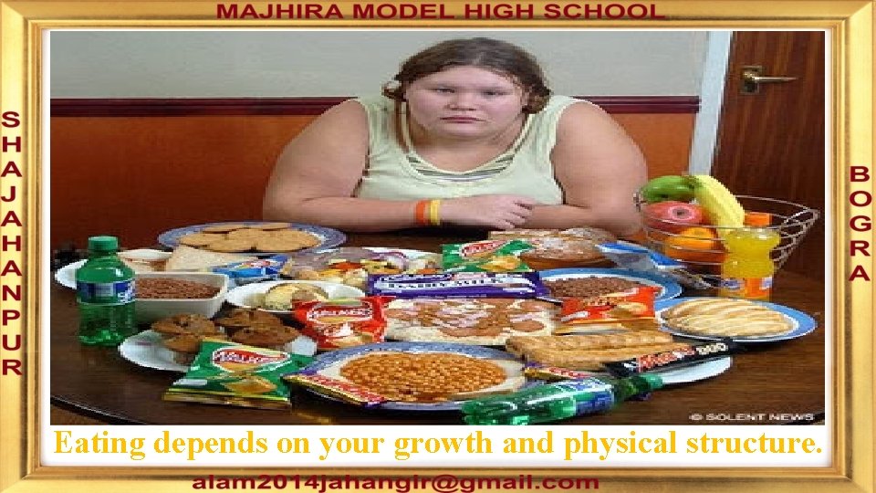 Eating depends on your growth and physical structure. 