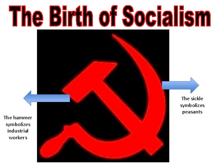 The hammer symbolizes industrial workers The sickle symbolizes peasants 