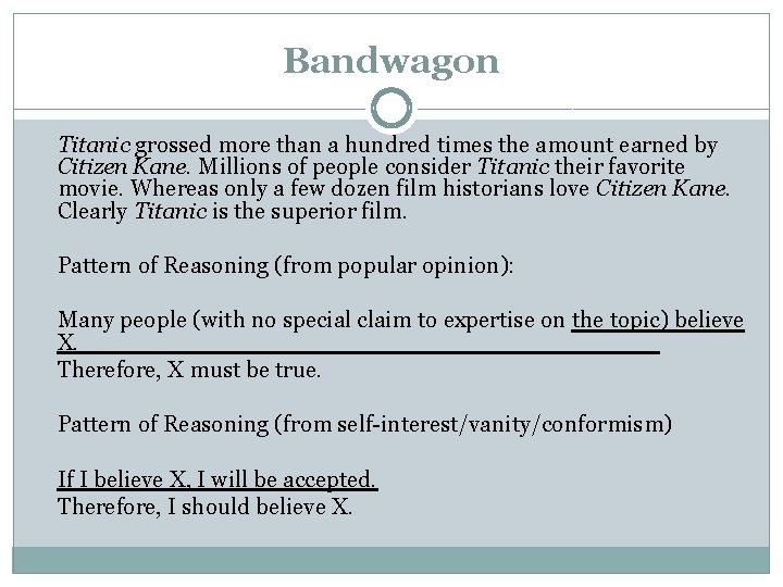 Bandwagon Titanic grossed more than a hundred times the amount earned by Citizen Kane.