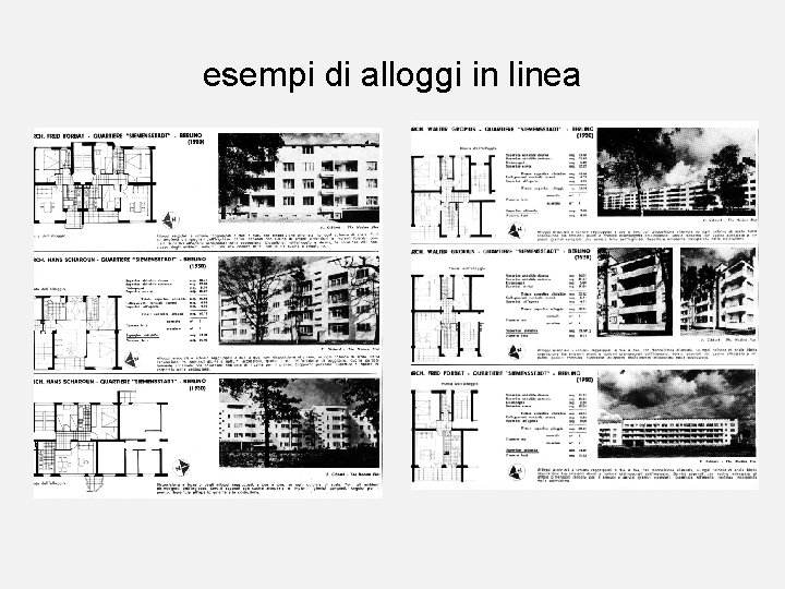 esempi di alloggi in linea 