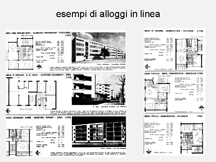 esempi di alloggi in linea 