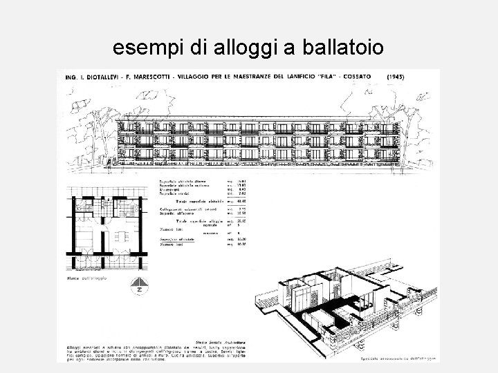 esempi di alloggi a ballatoio 