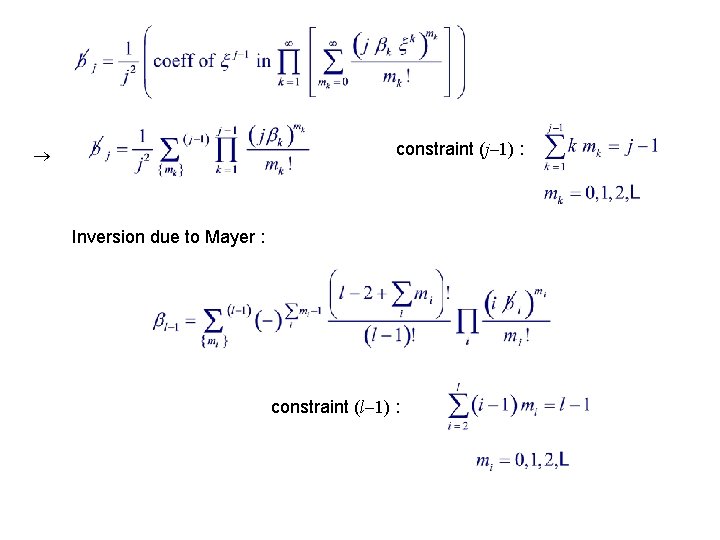 constraint (j 1) : Inversion due to Mayer : constraint (l 1) : 