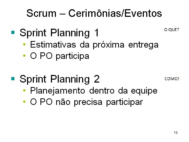 Scrum – Cerimônias/Eventos 16 