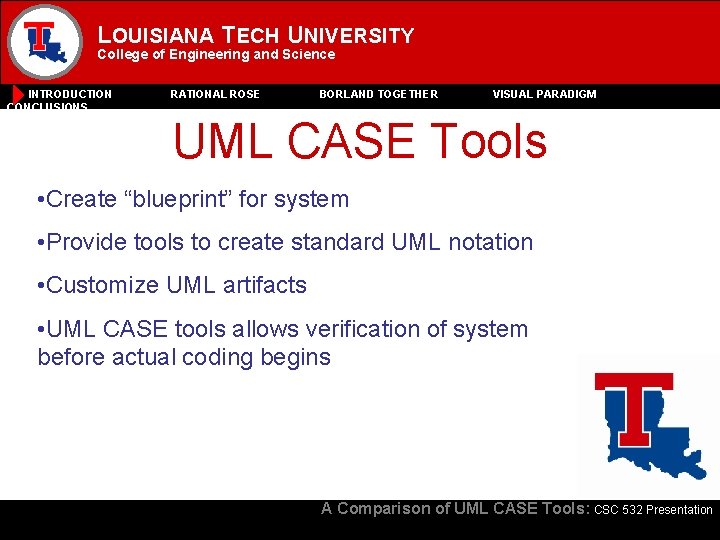 LOUISIANA TECH UNIVERSITY College of Engineering and Science INTRODUCTION CONCLUSIONS RATIONAL ROSE BORLAND TOGETHER