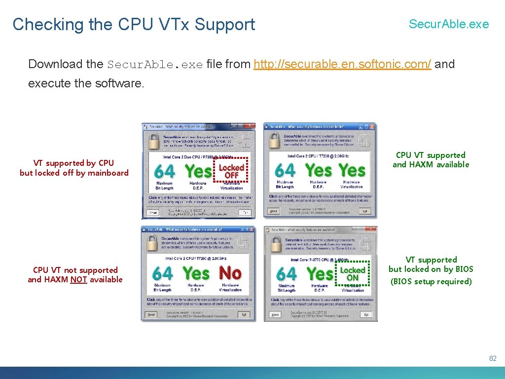 Checking the CPU VTx Support Secur. Able. exe Download the Secur. Able. exe file