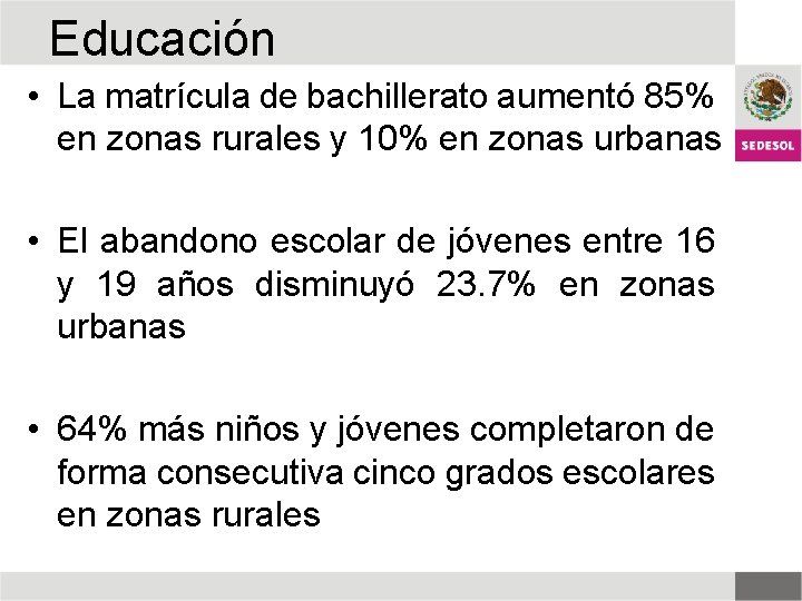 Educación • La matrícula de bachillerato aumentó 85% en zonas rurales y 10% en