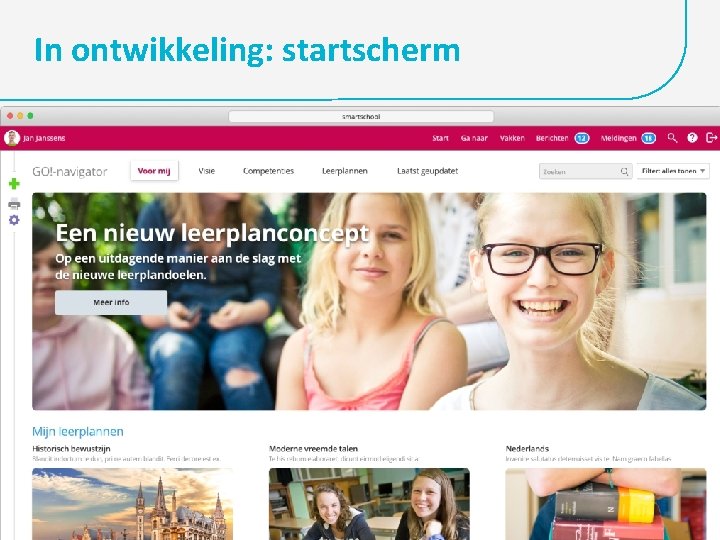 In ontwikkeling: startscherm 