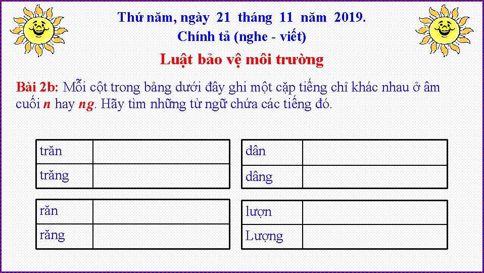 Thứ năm, ngày 21 tháng 11 năm 2019. Chính tả (nghe - viết) Luật