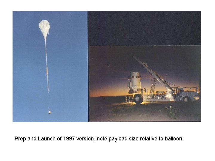 Prep and Launch of 1997 version, note payload size relative to balloon 