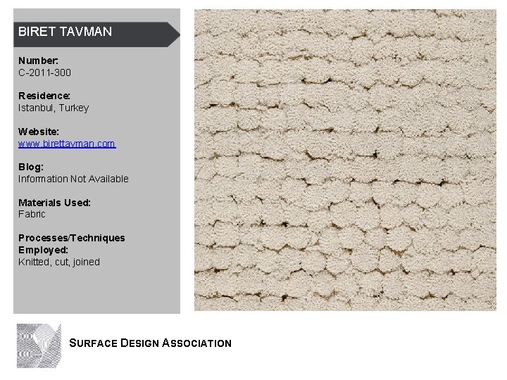 BIRET TAVMAN Number: C-2011 -300 Residence: Istanbul, Turkey Website: www. birettavman. com Blog: Information